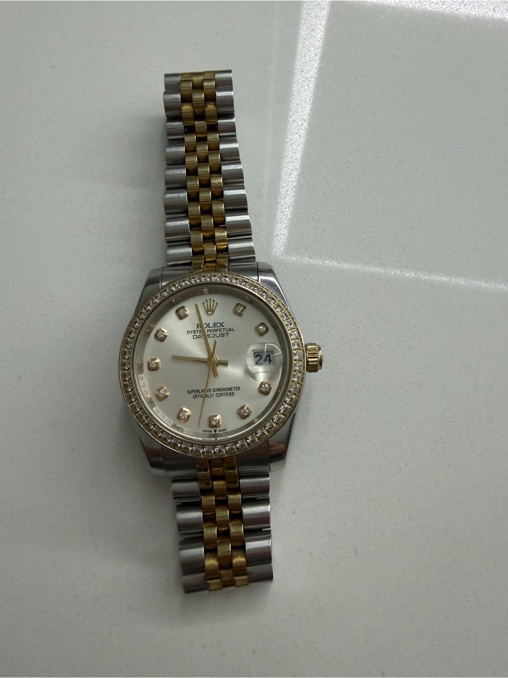 Rolex Two-Tone 41mm Gold and Silver Ladies Datejust with Diamond Markers